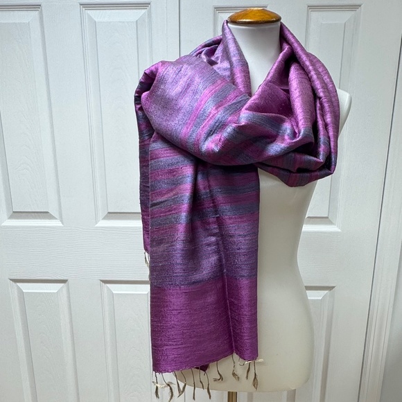Rustic Design Silk Scarf - 72"x24" - NEW in Bag. - Picture 1 of 10